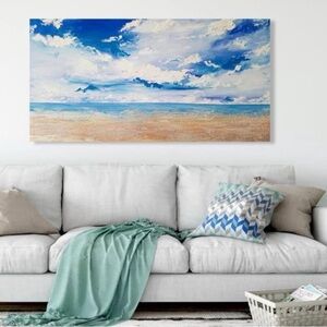 🌊 🖼️ Original Art | Beach Acrylic & Gel Paint on Gallery Wrapped Canvas